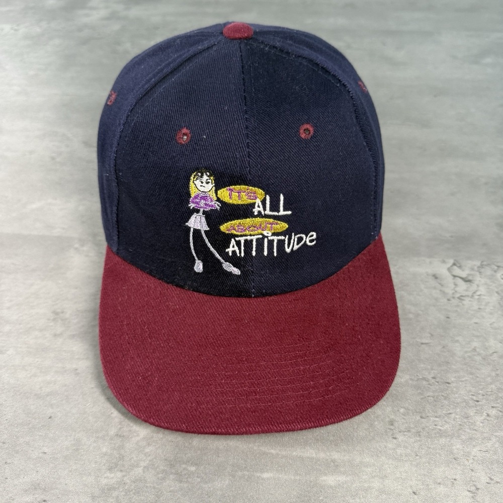 Stickworld Snapback Hat Navy Burgundy Maroon Wine Trucker Art Doodle Boss Girl